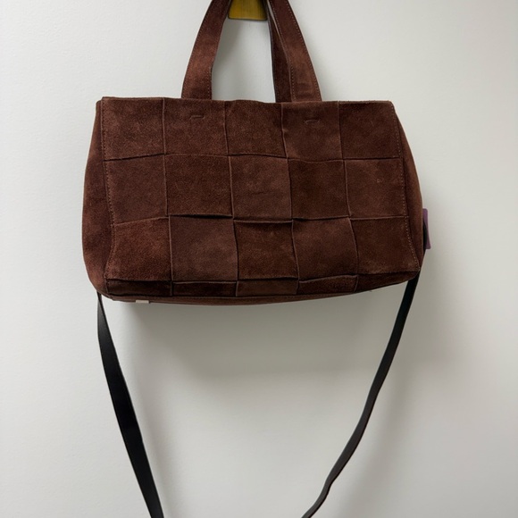 Stephane Kelian Handbags - Stephane Kelian Brown Suede Patchwork Shoulder Bag